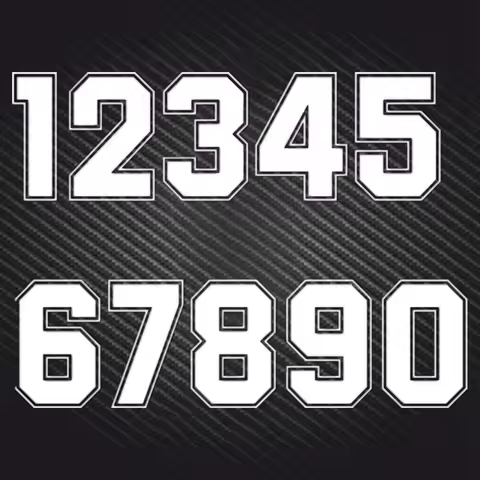 A1111 # Digits 0 1 2 3 4 5 6 7 8 9 Racing Numbers Vinyl Decal Motorcycle Helmet Accessories Car Stic