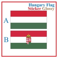 Hungary Flag Sticker Rectangle Postcard / Stiker Pelekat Poskad Bendera Hungary