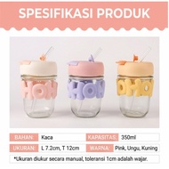 [FREE BUBBLE] HOHO GLASS DRINKING BOTTLE, AESTHETIC GLASS TUMBLER, UNIQUE COVER, SOUVENIR STRAW