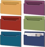 Fuutreo 6 Pcs Magnetic Wall File Organizer Magnetic Wall File Holder Refrigerator Magazine Holder fo