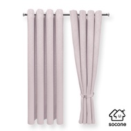 Socone Plain Blackout Grommet Short Curtain with Rings 135x150cm 1 PC Home Decor