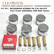 New Version CLK 4AGZE 8.0 C/R 19mm pin piston & rings set for Mitsubishi Eterna 6A13TT V6 24V Twin T