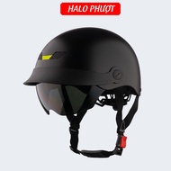 Genuine GXT GX02 Matte Black Helmet, Half Head Helmet with Acoustic Goggles