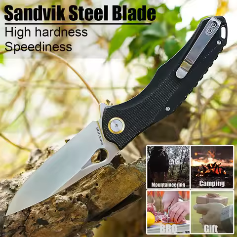 VNLA 14C28N Blade keenness Folding Knife Pocketknives Fishing Survival Outdoor Camping on foot Bushc