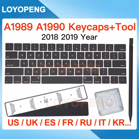 New A1990 keycaps For Macbook Pro 13" 15" A1989 A1990 Keys Key Cap US UK Spain French Russian 2018 2