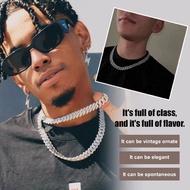 Blue Full Diamond Flip Diamond Necklace Diamond-Cuban Link Necklace