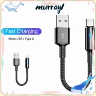 MURRAY Micro USB Cable, Short Fast Charging USB Type C Cable,  Nylon 25cm Portable Fast Charging Cab
