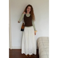 [EGGKA] Long patterned skirt