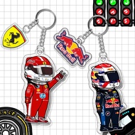 GANTUNGAN F1 Formula One Double Logo Driver Keychain Cute F1Keychain