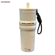 EIONG8686FT Thermal Water Bottle, Leakproof 316 Stainless Steel Straw Vacuum Cup, Portbale 710ML Wit