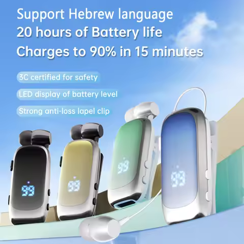 2026 Hebrew K88pro V6.0 Bluetooth Clip on Headset Mini business headphones Wireless Earphone Lotus E