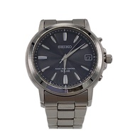 SEIKO Men's Watch Solar Analog Stainless Steel BLK SLV 7B52-0AF0 Direct from Japan Secondhand