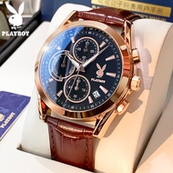 PLAYBOY Jam Tangan Lelaki Original Waterproof Quartz Leather Luminous Chronograph Luxury Watch Man 3