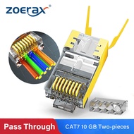 ZOERAX EZ CAT8 CAT7 CAT6A Rj45 Connector 50U Cat 7สายเคเบิลอีเทอร์เน็ตปลั๊ก CAT.6A เครือข่าย SFTP La
