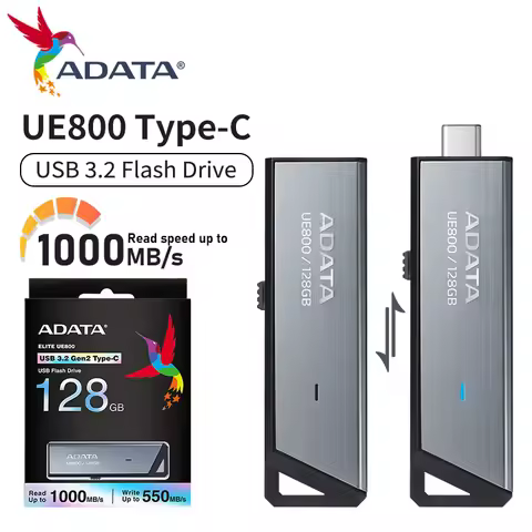 ADATA USB Gen2 Flash Drive Type-C 1000MB/s UE800 High Speed Pendrive 1TB 512GB 256GB 128GB Flash Mem