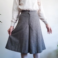 復古棕色羊毛寬褲 60、70年代風格 腰圍24.5英寸 XS碼