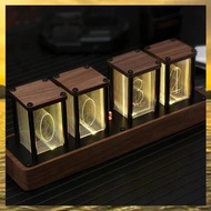 (HARB) Wood Nixie Tube Clock Walnut Digital Clock Support Wi-Fi Time Calibration Alarm and 12/24H Di