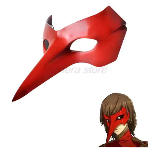 Goro Akechi Mask Cosplay Anime Persona 5 Role Crow Half Face Helmet Resin Headwear Halloween Masquer