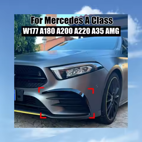 Car Front Canards Apron Bumper Splitter Spoiler for Mercedes Benz W177 A180 A200 A250 A260 AMG A35 2