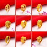 GA Jewellery 50 Design Options/Cincin Perempuan Salut Emas 916 Bangkok Korea Boleh Laras (Adjustable Size 14-30) / Emas Korea 24k Gold Ring Women Birthday Kahwin Best Rings