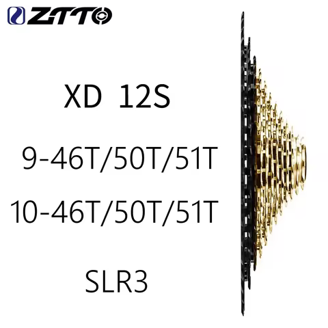 ZTTO Ultralight MTB XD Cassette 281g-310g Black-Gold 12-Speed 9-46T 9-50T 9-51T 10-46T 10-50T 10-51T