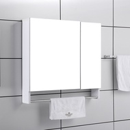Bathroom Mirror Cabinet Alumimum Mirror Box Household Wall-Mounted Bathroom Mirror Cabinet Simple Bathroom Mirror with S