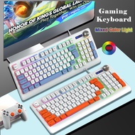 Gaming Wired Keyboard 75%Keys Ball Keycaps Mechanical Keyboard Creamy Silent Typewriting Keyboard