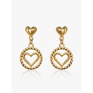 916 Gold Circle Love Earring