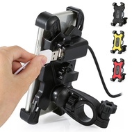 Bicycle Mobile Phone Holder Handlebar USB Charger Bracket Bike Motorcycle Cell phone Stand For Smartphone Accessories