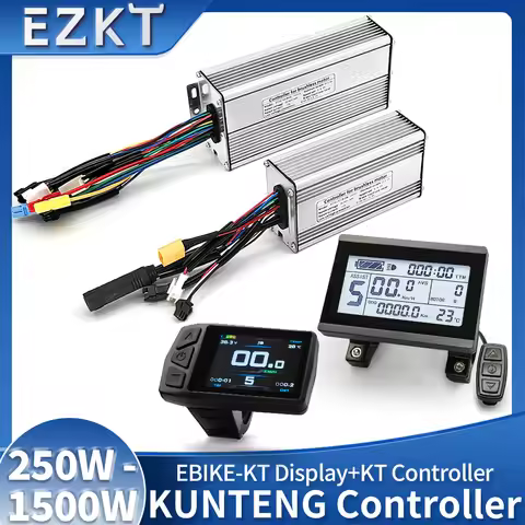 KT Ebike Sinewave Controller 36V48V 250W350W500W750W1000W1500W LCD3 LCD5 TF01U Display Electric Bicy