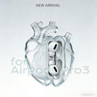 [Ready Stock] Transparent Heart Earphone Case Suitable for AirPods Pro3/AirPods4 Silicone Shock-resi