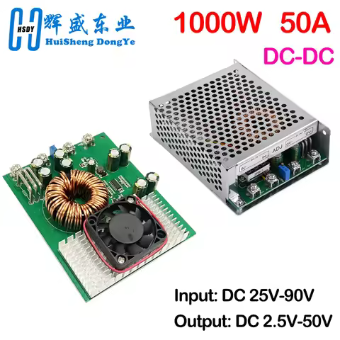 1000W 50A Step Down Module DC 25V-90V to DC 2.5V-50V Buck Converter Wide Voltage Stabilizer Power Su