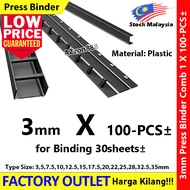 Press Binder Comb Binding Strip Lock Binder Press Binding Comb Binder Strip #Black #PressBinderClip 