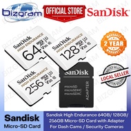 Sandisk High Endurance 64GB/128GB/256GB Micro-SD Card with Adapter For Dash Cams / Security Cameras (2-Year SG Warranty)