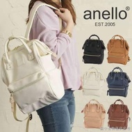 [Preppy Style Backpack] [British Retro Style] Anello Lotte Backpack Leather Style Male Female Students Large-Capacity Waterproof Traveling from Home Traveling Mommy Bag