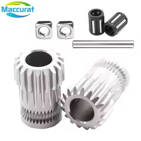 Dual Drive Gear Extruder Kit Cloned Btech use for Prusa i3 3D Printer Gear Mini Bowden Extrusion End
