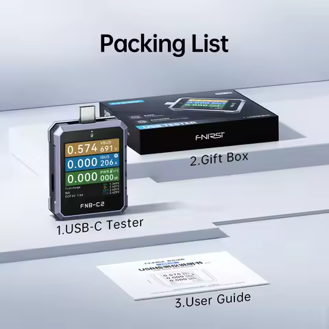 FNIRSI FNB-C2 Digital Voltmeter Ammeter, Type-C Fast Charge Trigger, 240W Max Power Meter, Capacity 