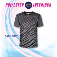 QD7024 DARK GREY 100% POLYESTER INTERLOCK ROUND NECK SUBLIMATION SHORT SLEEVE UNISEX TSHIRT 150GSM O