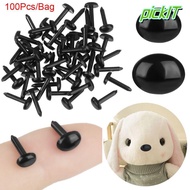 PICKITH 100pcs/bag Stuffed Doll Eyes Black 4X5MM/5X7MM DIY Plastic Animals Noses Accessories