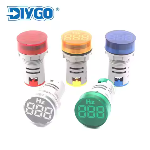 DIY GO 22mm 0-99 Hz Measuring Range Digital Display Electricity Hertz meter Frosted Round Signal Ind