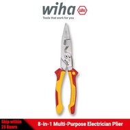 Ready Stock Wiha 45489 Electrician Plier 8-in-1 Multifunctional VDE-tested Insulated Wire Stripping 
