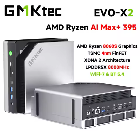 GMKtec EVO-X2 Next Gen AMD Strix Halo Al Mini PC AMD Ryzen AI Max+ 395 LPDDR5X 128GB/64GB WIFI7 BT5.