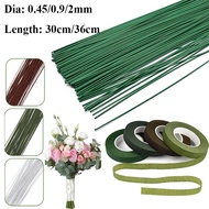 10PCS 14/20/30/40cm Gauge LightGreen Floral Wire Stems for Artificial Flower Making 30 Yard Floral S