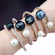Pearl CD Bracelet || Pearl Rhinestone Bracelet || Premium Korean Fashion Branded Bracelet
