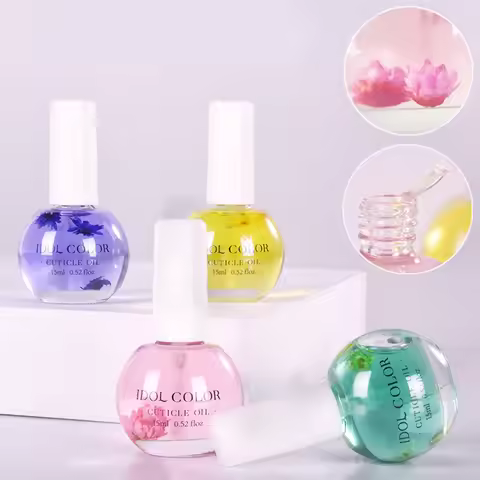 1Bottle Nail Nutrition Oil Brush Pen Fruit Taste Dry Flower Prevent Agnail Nail Treatment Cuticle Oi