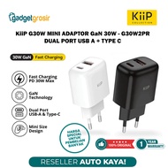 KiiP G30W Adapter GaN 30W Dual Port USB A + Type C Fast Charging Charger Head Mini Travel Adapter - 