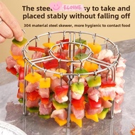 ELO11VE Skewer Holder, Stainless Steel String Grill Vertical Grill Rack,  12/24 Detachable Vertical 
