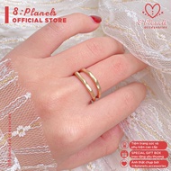 8Planets simple wavy gold alloy ring