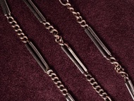 1890s 弗蘭德地區 雙節烏銀懷錶鍊