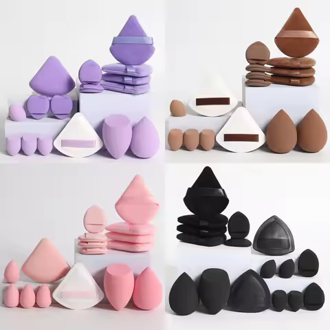Cat Powder Cotton Candy 16-Piece Set 2 Makeup Eggs & 4 Mini Makeup Eggs & 2 Cotton Candy Powder Puff